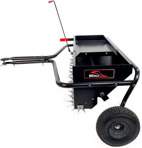 Vista 3 de Brinly AS2-40BH-P Esparcidor aireador combinado para remolque con bandeja de peso, 40 pulgadas, negro mate