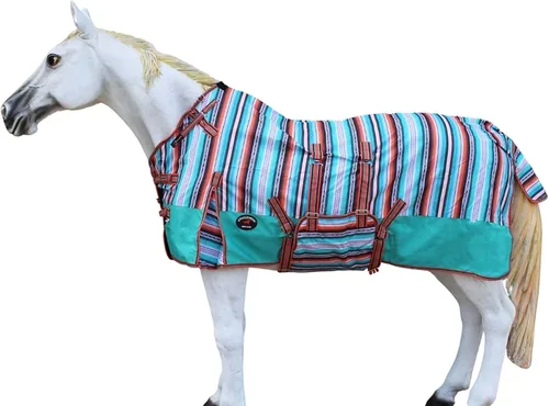 Vista 5 de CHALLENGER 70 "1200D Turnout Ligero Bellyband Rain Horse Manta de invierno Hoja 398B
