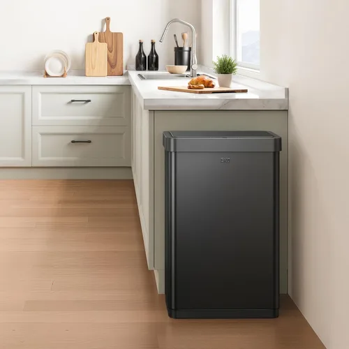 Vista 3 de EKO Mirage X - Cubo de basura con sensor de movimiento de 80 litros/21.1 galones, cubo de basura automático grande para cocina, sin contacto, acero