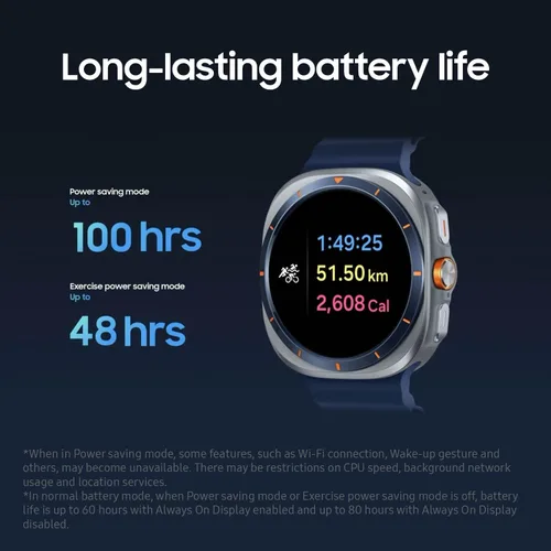 Vista 5 de Samsung Galaxy Watch Ultra Smartwatch - 2025 Version, 47mm, Titanium Blue, LTE (CAD Version & Warranty) - Durable Titanium Cover, Cushion Design