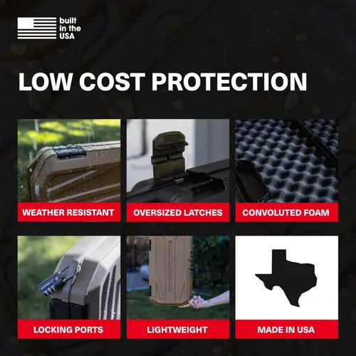 Vista 7 de Condition 1 Estuche rígido económico de 42" para transporte de rifle de un solo visor Modelo 210 con espuma, estuche de almacenamiento largo