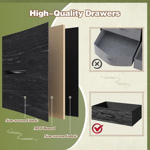 Vista 25 de EnHomee Cómoda para dormitorio con 9 cómodas anchas, soporte de TV de 60 pulgadas para dormitorio, cómoda larga y centro de entretenimiento de TV