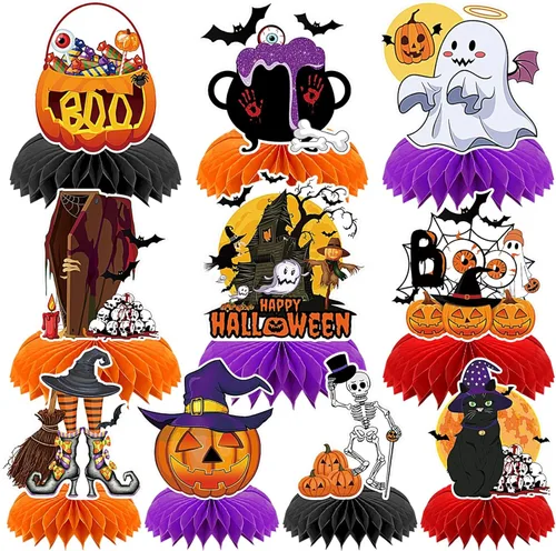 Vista 17 de Centro de mesa del 4 de julio, 10 piezas de centro de mesa patriótico, decoración de mesa para el Día de los Caídos, centros de mesa de panal azul