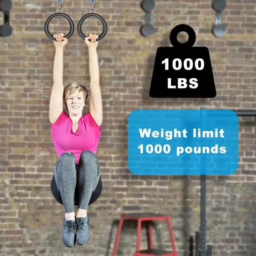 Vista 6 de Dolibest 2 Pack of Ninja Gymnastic Rings,Monkey Ring Outdoor Backyard Ninja Accessories Set,Swing Bar Rings Obstacle Course for Training Equipment