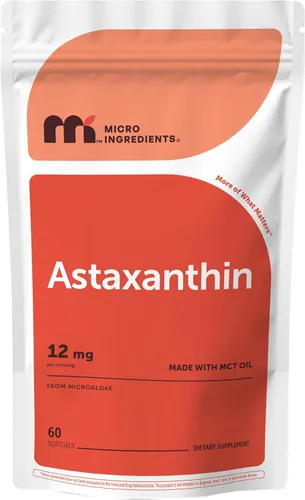 Vista 8 de Micro Ingredients Astaxantina de 12 mg con aceite MCT, 90 cápsulas blandas Suplementos antioxidantes de astaxantina premium* Fuente