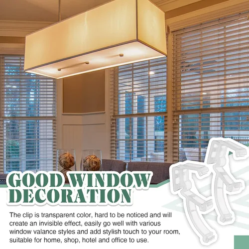 Vista 7 de Blulu 12 Pcs 2 Inch Clear Valance Clips Hidden Window Mini Blind Clips for Wood or Faux Wood Horizontal Blinds