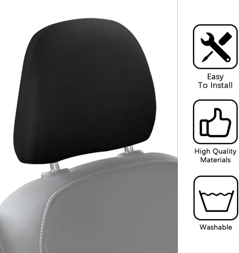 Vista 4 de 2 fundas para reposacabezas de asiento de automóvil, fundas para reposacabezas, accesorios de funda de asiento de automóvil, funda protectora suave