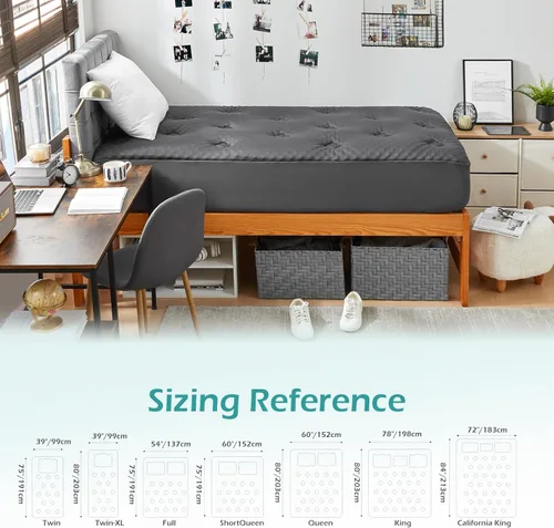 Vista 6 de Hansleep Cubrecolchón de espuma viscoelástica tamaño individual, cubrecolchón de espuma individual de viscosa derivada del bambú, funda de colchón