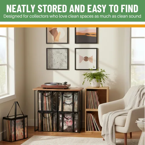 Vista 8 de Evelots Estuches de cinta de casete (paquete de 1) - Almacenamiento de plástico transparente - Capacidad para 25 cajas en total - Sin arañazos ni