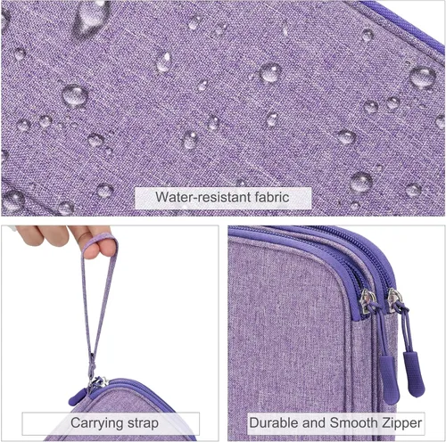 Vista 367 de FYY Organizador para accesorios electrónicos, para viajes, para cables, celular y cargadores, estuche portátil, impermeable, doble capa, bolsa