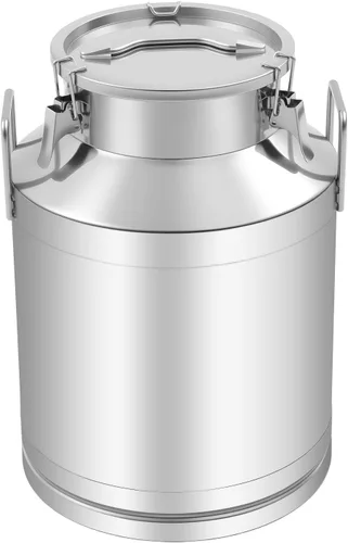 Vista 13 de Lata de leche de acero inoxidable con grifo, 20L/5.28 galones, 201 cubos de leche de acero 201, contenedor de leche, contenedor de líquido, lata