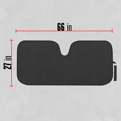 Vista 8 de Motor Trend Parasol Plegable de Acordeón Negro para Parabrisas de Automóvil - Visera Solar Opaca para Parabrisas de Automóvil - Parasol Plegable
