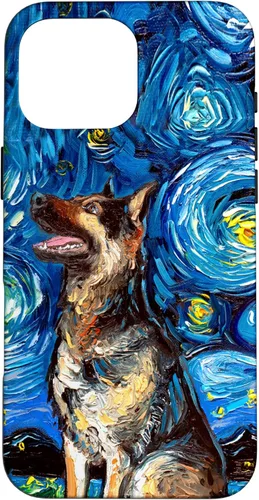 Vista 19 de German Shepherd Starry Night Dog Art by Aja Trier Case for iPhone 17