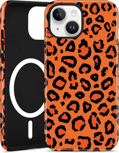 Vista 30 de Jusy Compatible with MagSafe Brown Tortoise Shell Print Phone Case for iPhone 7/8/SE, Amber Trendy Luxury Magnetic Soft TPU and Hard PC Protective