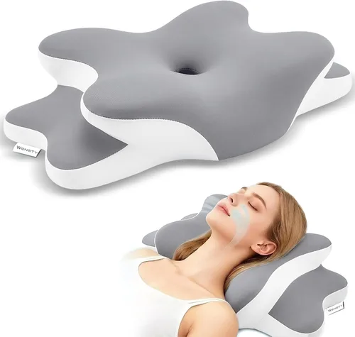 Vista 9 de Almohada para la apnea del sueño con dolor de cuello y alivio de ronquidos, almohada cervical ortopédica, almohada ergonómica de espuma