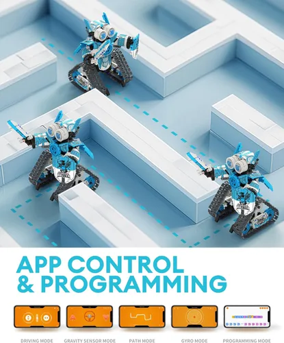 Vista 4 de Opmind Kit de construcción de robot STEM RC 5 en 1, 398 piezas APP y bloques de control remoto DIY robótica de ingeniería, juego de ciencia erector