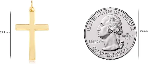 Vista 5 de Dijes religiosos de oro amarillo de 14 quilates para hombres y mujeres disponible en varios diseños
