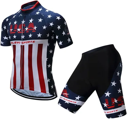 JPOJPO hombres ciclismo Jersey conjunto,Bicicletas de la ropa del equipo pro manga corta MTB Bike Ropa Ciclismo,