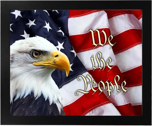Vista 6 de We The People - Rustic American Flag - Wall Art, This USA Patriotic Eagle Wall Decor Picture Print Is An Ideal Decor For Home, Offices, Veterans