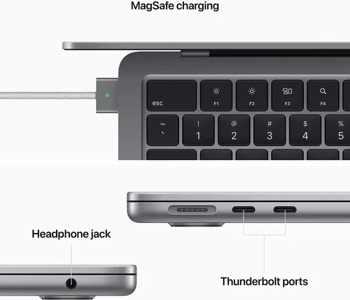 Vista 6 de Apple MacBook Air 2022 con chip Apple M2 (13 pulgadas, 8 GB de RAM, 512 GB de almacenamiento SSD) gris espacial (renovado)