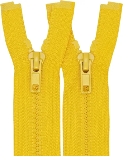 Vista 10 de MebuZip 2 cremalleras separadoras #5 de 5 pulgadas, cremalleras de plástico moldeadas con cremallera de resina, a granel para coser, abrigos, Beige