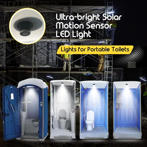 Vista 9 de BRIGHTICONIC Luz solar con sensor de movimiento, iluminación activada por movimiento LED para cobertizo, inodoro portátil, gallinero, casa