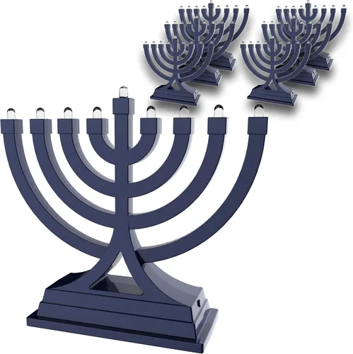 Vista 14 de Zion Judaica Menorá Mini de Hanukkah LED Operada con Batería o USB - Configuraciones de Luz Múltiples en Movimiento Hanukkiah para Decoraciones