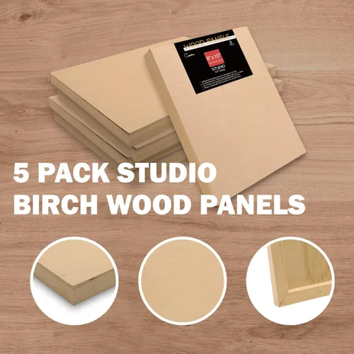 Vista 5 de Cupohus Tableros de madera sin terminar para pintar, 5 paquetes de 3/4 pulgadas de profundidad Cupohus de 8 x 10 pulgadas, paneles de madera