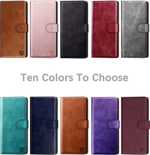 Vista 3 de SUANPOT Funda de piel tipo cartera para Samsung Galaxy Note 20 Ultra 5G de 6.9 pulgadas con bloqueo RFID, tarjetero para tarjetas de crédito, funda