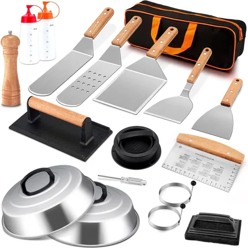 Vista 8 de Kit de Accesorios para Plancha, Joyfair 18 Piezas de Accesorios para Plancha de Superficie Plana para Blackstone, Juego de Herramientas de Plancha