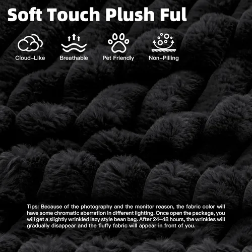 Vista 5 de Sofá tumbona extragrande de 67 pulgadas para interiores, sofá negro sin montaje, moderno sofá cama de pana con 3 almohadas suaves, sofá cama sin