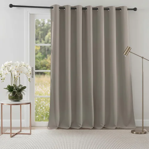 Vista 54 de RYB HOME Cortinas portátiles para puerta con privacidad, cortinas opacas y aislantes térmicas para dormitorio, armario, sala de estar, comedor Beige