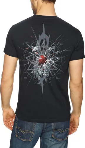 Vista 2 de Slipknot Camiseta Shattered Hombre Pequeña Negro, Negro