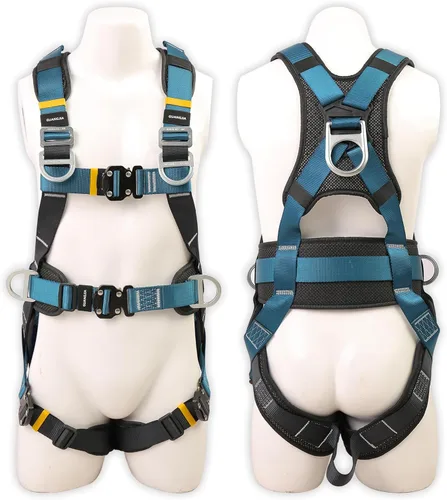Vista 2 de DIJJIG Arnés de Seguridad de Protección Corporal Completa con Ajuste de 5 Puntos, Seguro y Cómodo, Posicionamiento de Construcción, Correas
