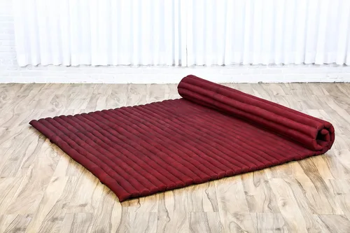 Vista 747 de Leewadee colchón tailandés enrollable para cama de invitados, tapete de yoga, para masaje tailandés, ecológico, orgánico y natural.