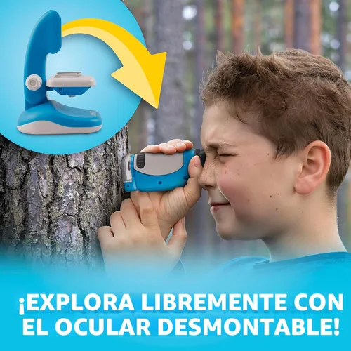 Vista 3 de National Geographic - Microscopio junior para niños, el kit incluye un mini accesorio de mano de aumento de hasta 250x, 12 portaobjetos, guía