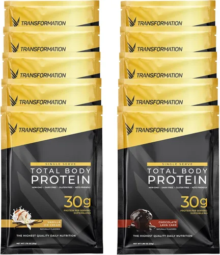 Vista 10 de Transformation Protein Super Blend Clara de huevo, péptidos de colágeno y proteínas vegetales 15 mil millones de probióticos UFC Enzimas