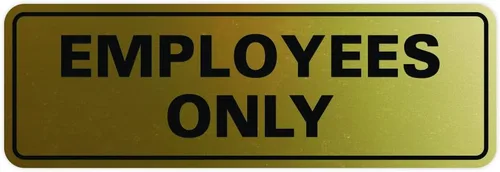 Vista 35 de Letrero estándar de solo empleados - Negro - Pequeño (1 paquete)