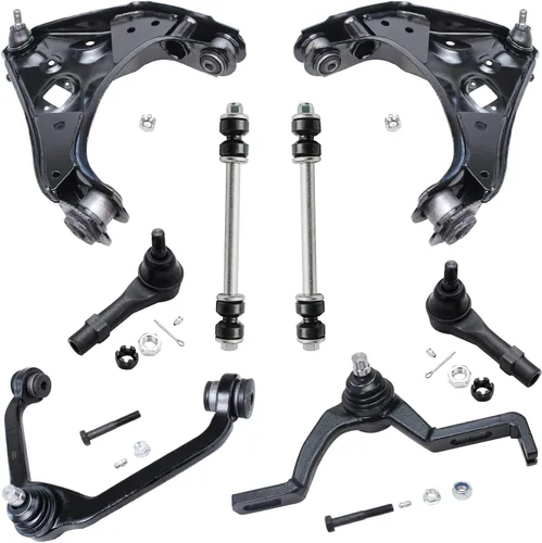 Vista 221 de Detroit Axle - Kit de brazos de control delanteros 2WD de 8 piezas para Ford F-150 Lincoln Mark LT 05-08, 4 brazos de control superior e inferior