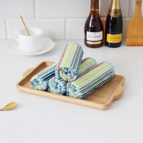 Vista 5 de Oeleky Paños de cocina para lavar platos, trapos de cocina ultra absorbentes, paños de limpieza de algodón, paquete de 8, 12 x 12 pulgadas