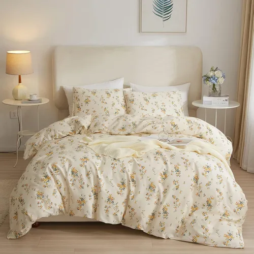 Vista 37 de VM VOUGEMARKET Juego de edredón de encaje tamaño Twin XL, edredón a cuadros azul con patrón Gingham con 2 fundas de almohada románticas de encaje
