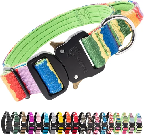 Vista 18 de TSPRO Collares Premium para Perros Collar Táctico para Perro con Asa y Hebilla Metálica de Liberación Rápida de Servicio Pesado Duradero Grueso