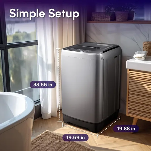 Vista 7 de Anypro - Lavadora portátil de 17.8LBS, lavadora y secadora automática compacta con 10 programas y 8 niveles de agua, lavadora de lavandería compacta