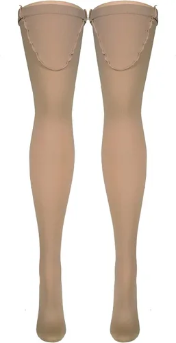 Vista 5 de Truform Medias quirúrgicas embolismo, medias altas de 18 mmHg, beige, grande, 2