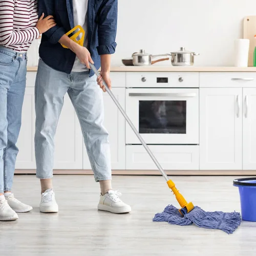 Vista 6 de Paquete de 2 repuestos de cabezal de trapeador, cabezal de limpieza de alta resistencia, repuesto comercial, recambios de cabezal de hilo de algodón
