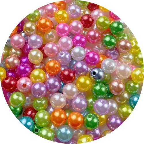 Vista 41 de 2000 unidades de cuentas de perlas de 4 mm cuentas de perlas negras cuentas de perlas redondas sueltas con agujeros para manualidades de costura