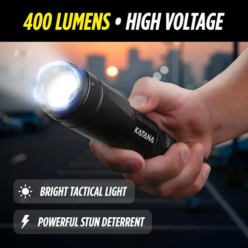 Vista 2 de Guard Dog Security K-tana - Pistola aturdidora con linterna, pistola aturdidora de aluminio resistente para autodefensa, linterna LED ultra