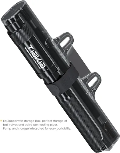 Vista 6 de Tiakia Mini Bomba de Bicicleta, Bomba de Bicicleta Portátil con Soporte, Bomba de Marco de Alta Presión de 260PSI, Bomba de Mano de Aire Compatible