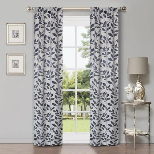 Vista 118 de Superior Cortinas opacas, oscurecimiento de la habitación para dormitorio, bloqueo solar, térmicas, cortinas bohemias modernas, colección de hojas