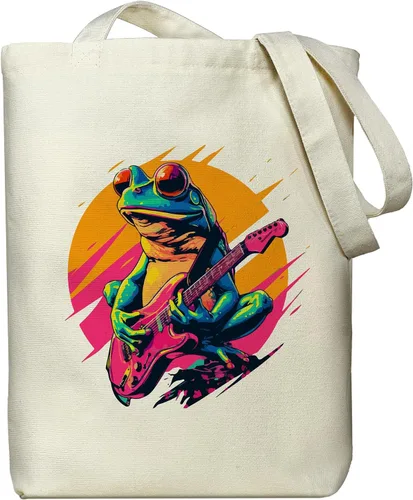 Vista 10 de itgowisa Bolsa de lona reutilizable con cremallera y asas, bolsillo grueso, para compras, compras, playa, regalo